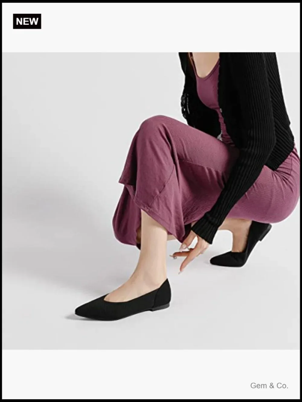 Women's Pointed Toe Ballet Flats Comfortable Work Office Shoes Casual Dress